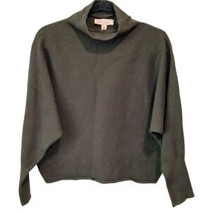 Philosophy Womens Army Green Ribbed Sweater Long Sleeve Large High Neck Viscose